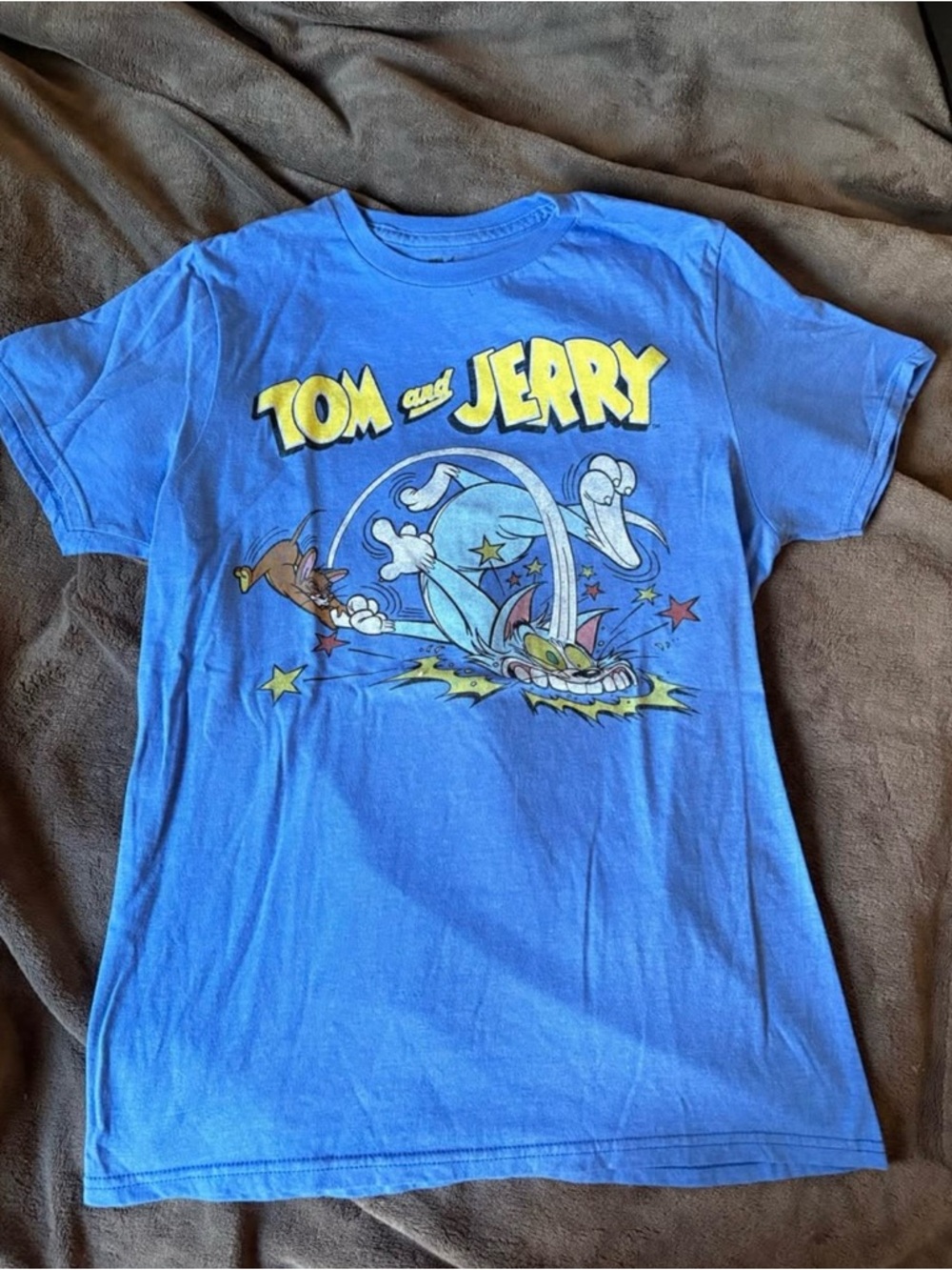 Spencer's Blue Tom and Jerry Short Sleeve Tee size small